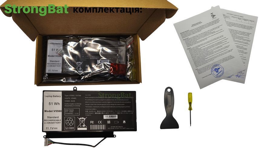 Батарея VH748 для DELL Vostro 5470 11.1V 4600mAh 51Wh DE/VH748 фото