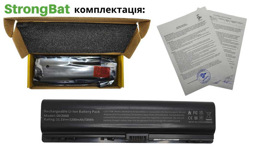 Батарея HSTNN-LB31 (446506-001) для HP Pavilion dv2000, dv6000 11.1V 5200mAh HP/DV2000-5200 фото