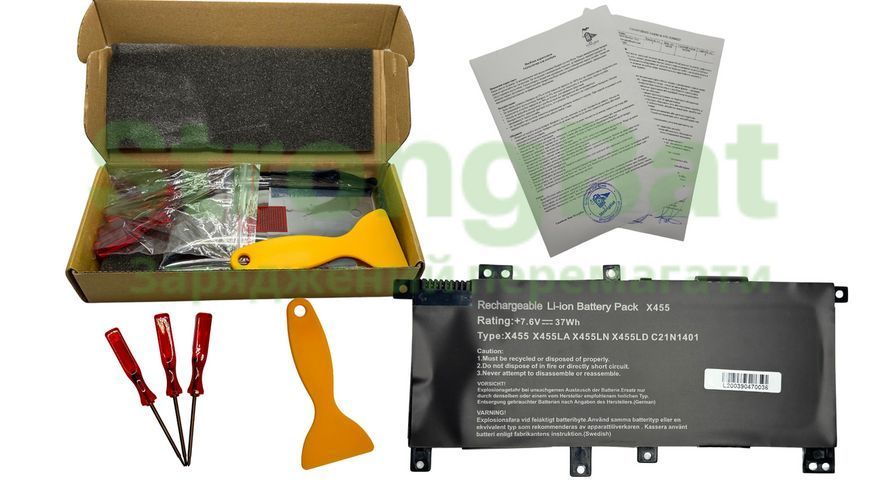 Батарея ASUS C21N1401 для X455LA, X455LD, X455LF, X455LJ 4820mAh 7.6V Li-Pol AS/X455L фото